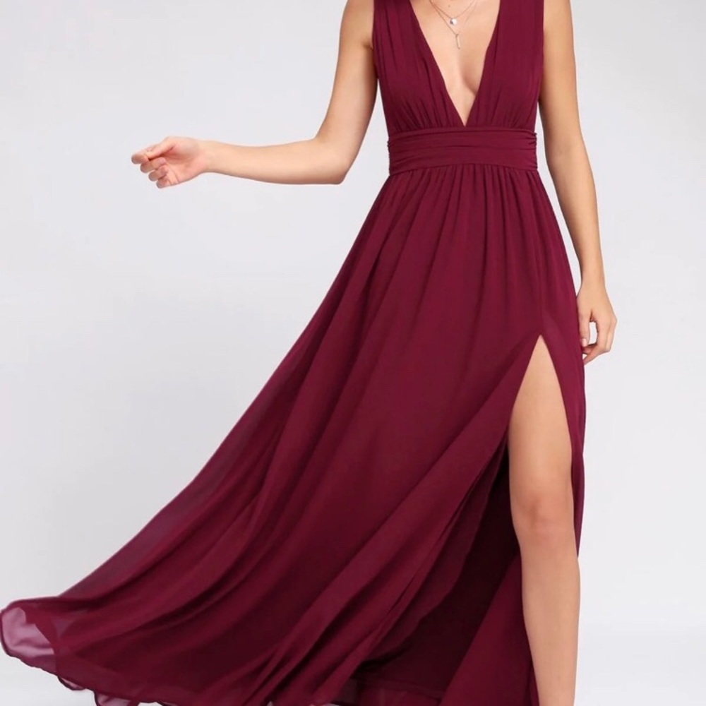 Heavenly Hues Lulus Maxi Dress Burgundy Maroon